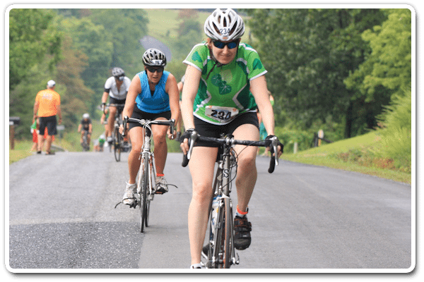 cyclists in a triathlon