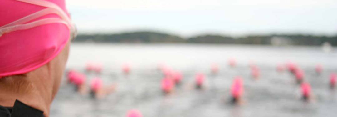 triathlon swimmer at swim start triathlon swimmer at swim start