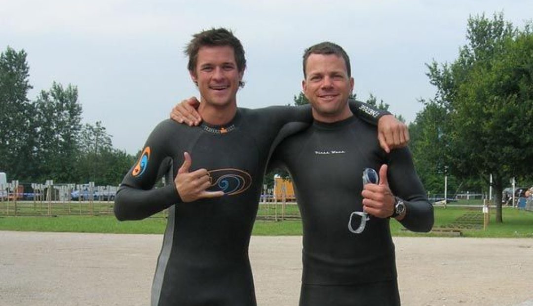 Bevan and David at Challenge Roth Practice Swim