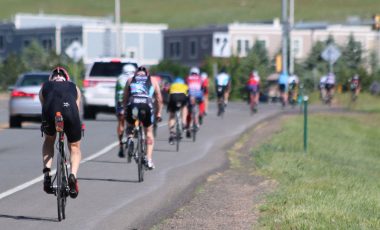 cyclists on highway 36 in boulder 70.3