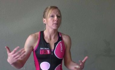 Krista Schultz explaining strength exercise
