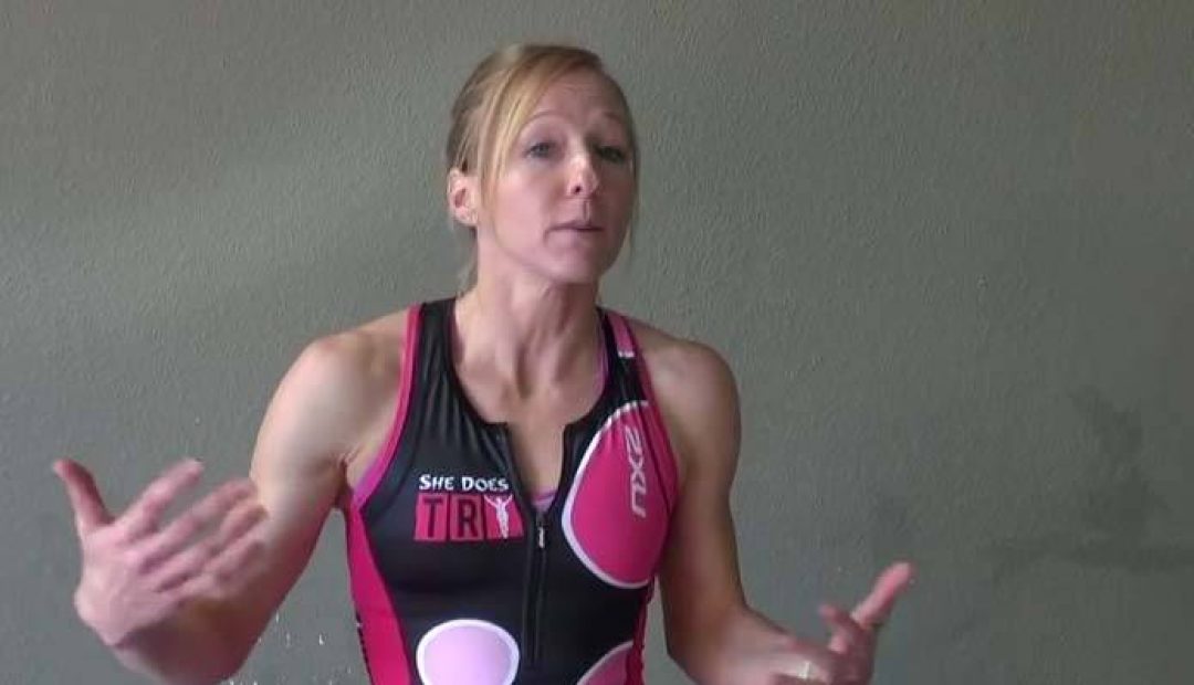 Krista Schultz explaining strength exercise