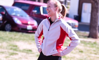 krista smiling and stretching