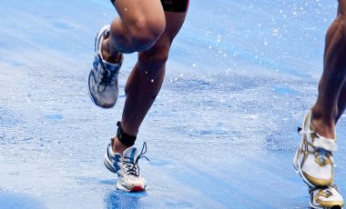 running in the rain
