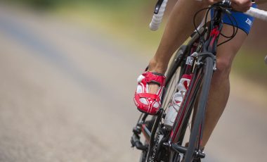 triathlete pedaling on a bike